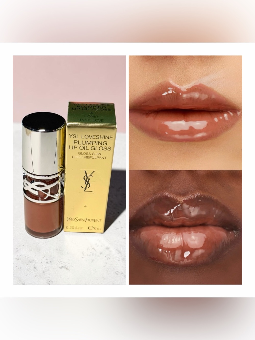 Yves Saint Laurent Loveshine Plumping Lip Oil Gloss Size 0.20 Oz 04 Honey Pure